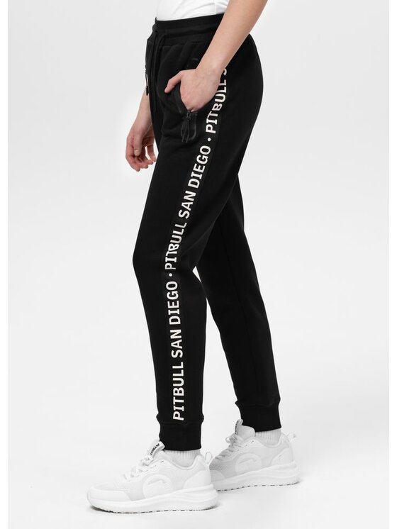 PITBULL PITBULL Spodnie dresowe TAPE EXPLORY Czarny Regular Fit