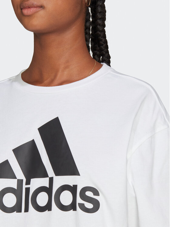 adidas adidas T-Shirt Essentials Big Logo Boyfriend T-Shirt HR4930 Weiß Loose Fit