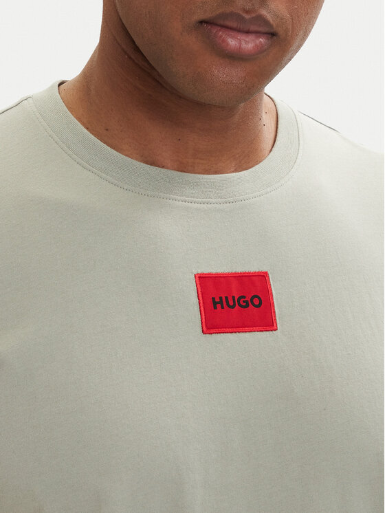 HUGO HUGO T-Shirt Diragolino212 50447978 Zielony jasny Regular Fit