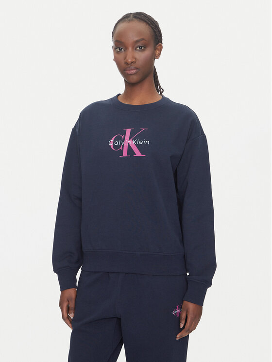 Calvin Klein Jeans Calvin Klein Jeans Bluză Monologo LV047B234G Bleumarin Relaxed Fit