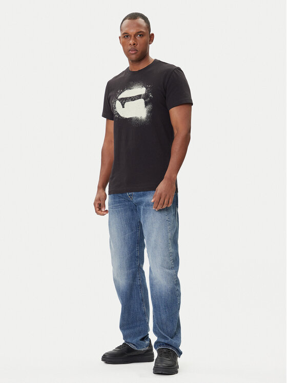 G-Star Raw G-Star Raw T-shirt Spray Logo D26833-D101 Crna Regular Fit