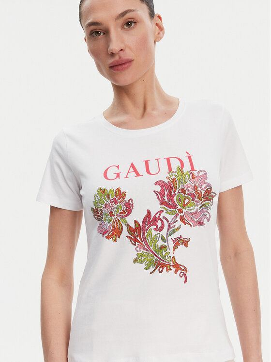 Gaudi Gaudi Majica 511BD64036 Bela Regular Fit