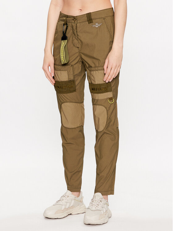 Aeronautica Militare Pantaloni din material 231PA1532DCT2987 Verde Slim Fit