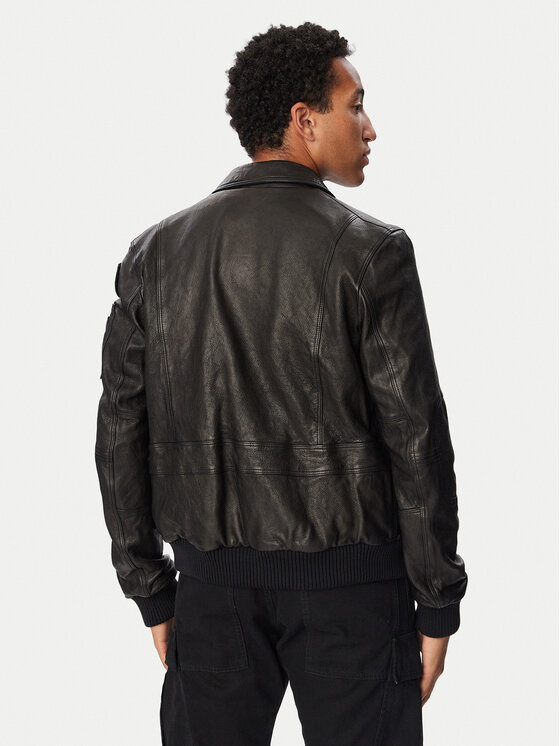 Aeronautica Militare Aeronautica Militare Nahkjope 262PN0846U100839 Must Regular Fit