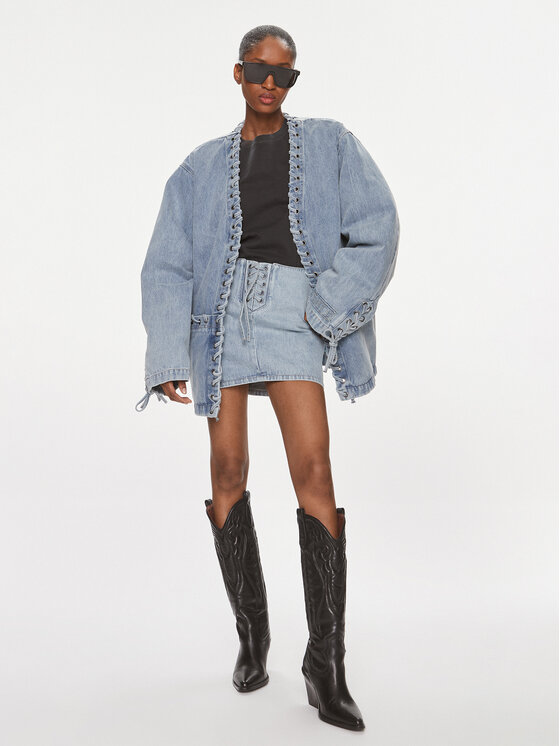 ROTATE ROTATE Jeansová bunda Denim Oversized 1120081468 Modrá Oversize