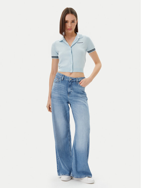 Guess Jeans Guess Jeans Kardigāns W5GR03 Z3HO2 Gaiši zils Regular Fit