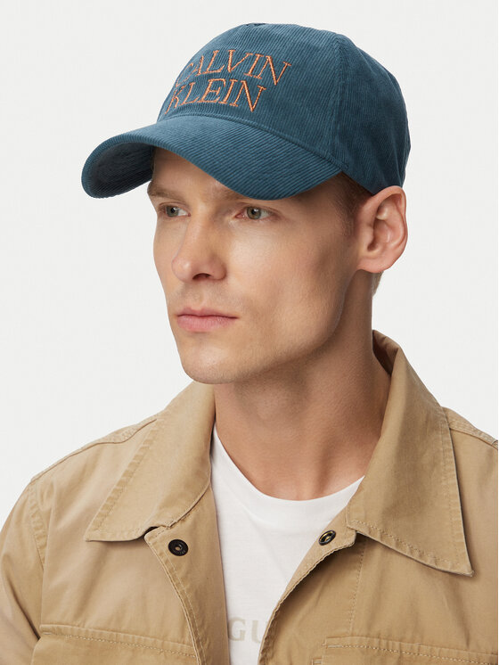 Calvin Klein Calvin Klein Kapa s šiltom Corduroy Graphic 5 Panel Cap LV04D5064G Mornarsko modra