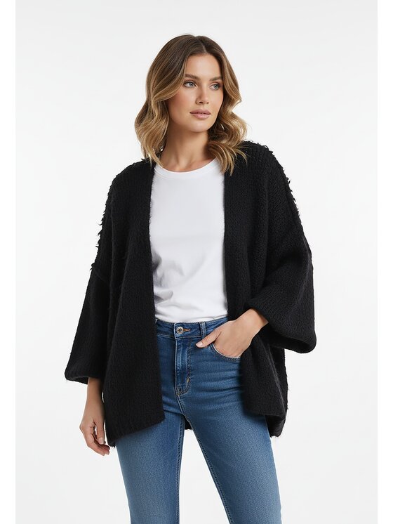 FIGL FIGL Kardigan M1264 Černá Regular Fit