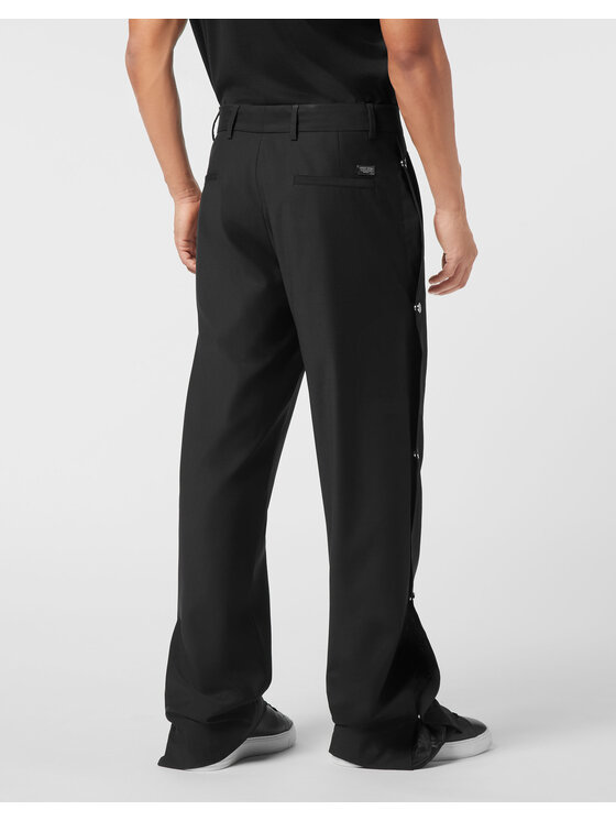PHILIPP PLEIN PHILIPP PLEIN Spodnie materiałowe 26131 Czarny Wide Fit