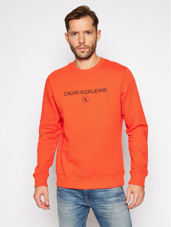 Calvin Klein Jeans Džemperis Archive Logo J30J316683 Oranžinė Regular Fit •  Modivo.lt