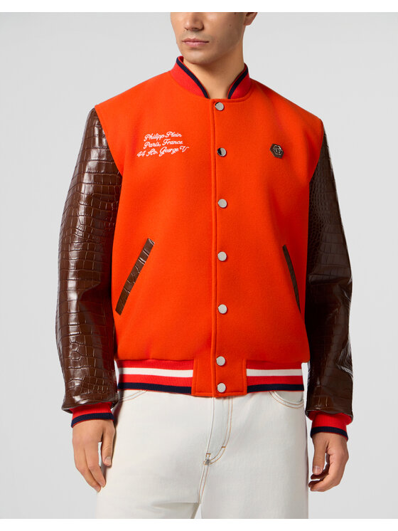 PHILIPP PLEIN PHILIPP PLEIN Kurtka bomber 29070 Pomarańczowy Regular Fit
