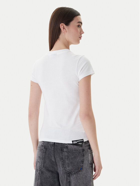 Karl Lagerfeld Jeans Karl Lagerfeld Jeans Тишърт A1W17004 Бял Slim Fit