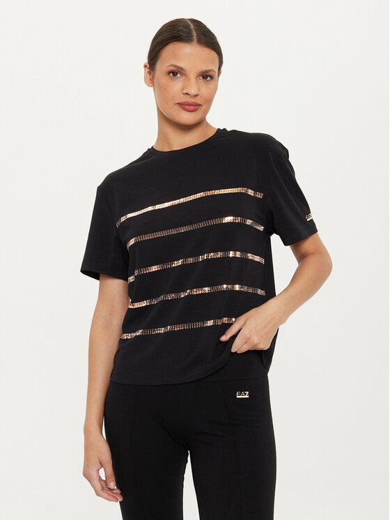 EA7 Emporio Armani EA7 Emporio Armani Marškinėliai 6DTT26 TJDZZ 1200 Juoda Regular Fit