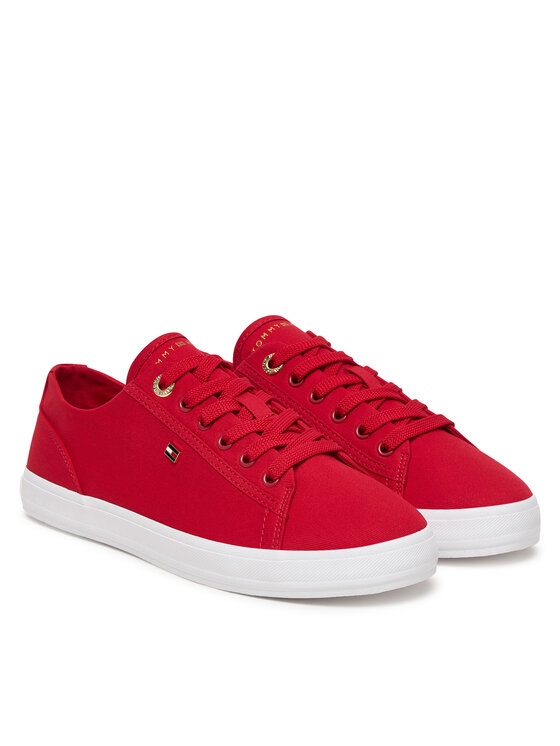 Tommy Hilfiger Tommy Hilfiger Sportcipők Th Foxing Sneaker Canvas FW0FW09170 Piros