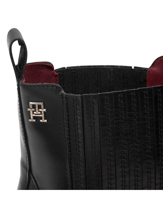 Tommy Hilfiger Tommy Hilfiger Μποτάκια Th Leather Cowboy Boot FW0FW08033 Μαύρο