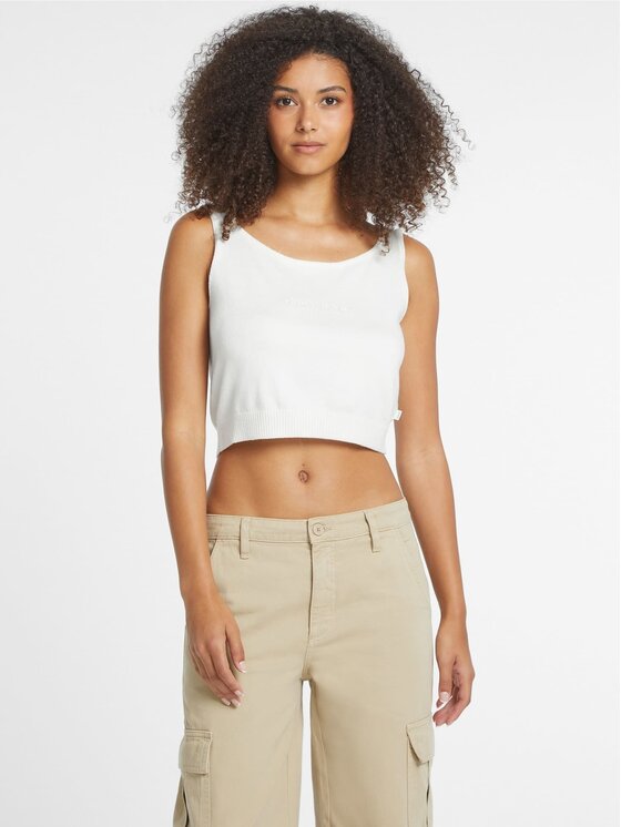 Guess Jeans Guess Jeans Top 168523 Bílá Classic Fit