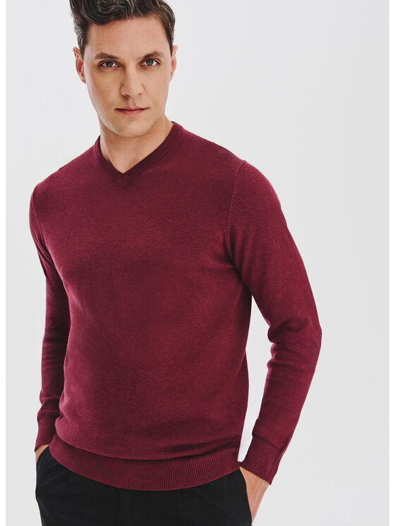 Pako Lorente Pako Lorente Sweter P25WB-2X-027 Bordowy Classic Fit