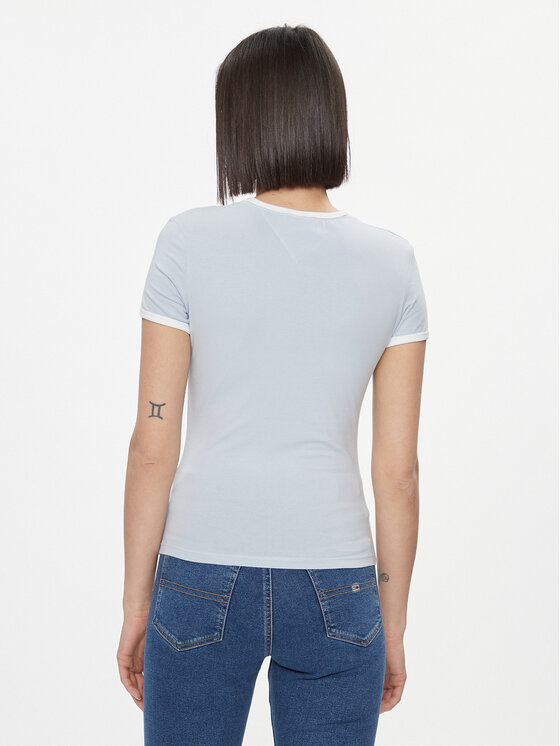 Tommy Jeans Tommy Jeans Tričko Signature DW0DW17377 Modrá Slim Fit