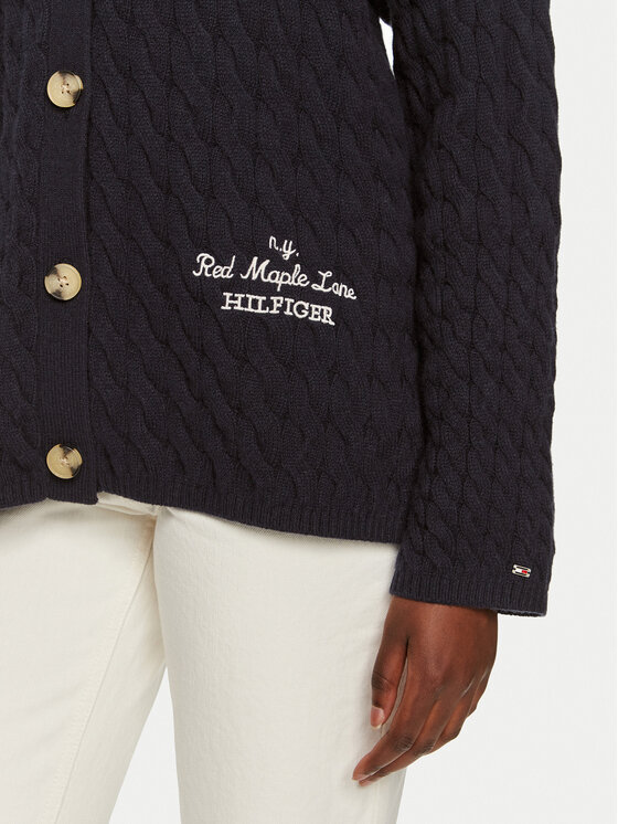 Tommy Hilfiger Tommy Hilfiger Kardiganas WW0WW42143 Tamsiai mėlyna Relaxed Fit