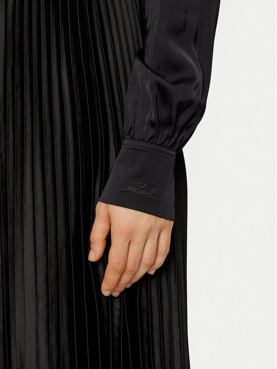 KARL LAGERFELD KARL LAGERFELD Рокля тип риза A1W13020 Черен Regular Fit