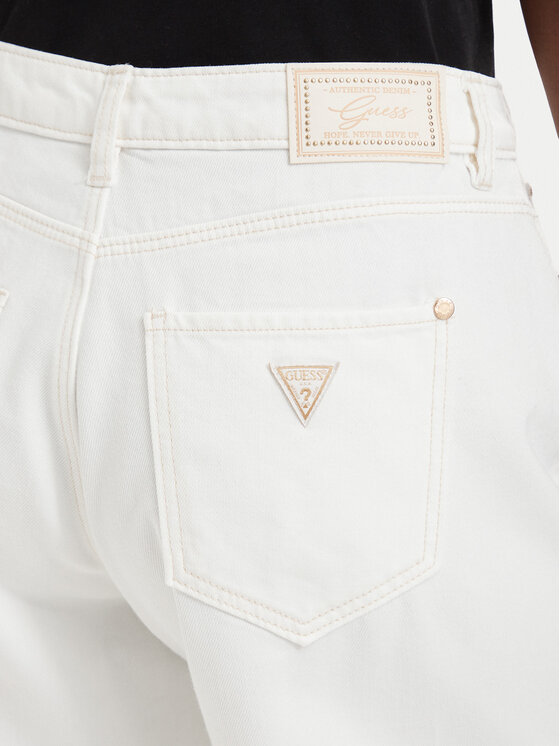 Guess Guess Дънкови шорти W6GD1A D0704 Бял Relaxed Fit