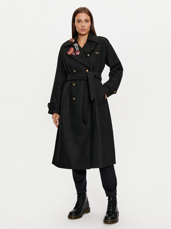 Aeronautica Militare Cappotto invernale 242AB2971DCT3403 Nero Regular Fit, taglia : 44