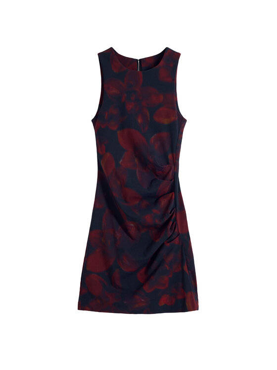 Desigual Desigual Koktel haljina Petofrunce 25WWVW20 Tamnocrvena Slim Fit