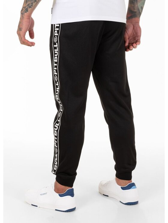 PITBULL PITBULL Spodnie dresowe Oldschool Tape Logo Czarny Regular Fit