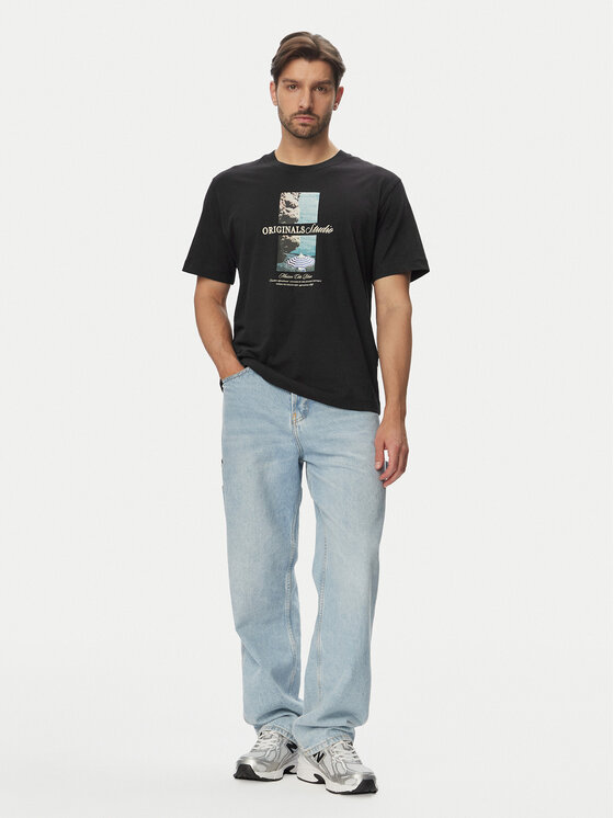 Jack & Jones Jack & Jones Póló Norrebro Photo 12291022 Fekete Regular Fit