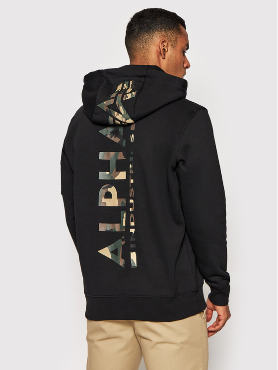 Alpha Industries Alpha Industries Bluza Back Print Como Print 178318CP Czarny Regular Fit