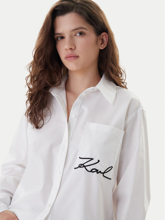 KARL LAGERFELD KARL LAGERFELD Košulja B1W11013 Bijela Relaxed Fit