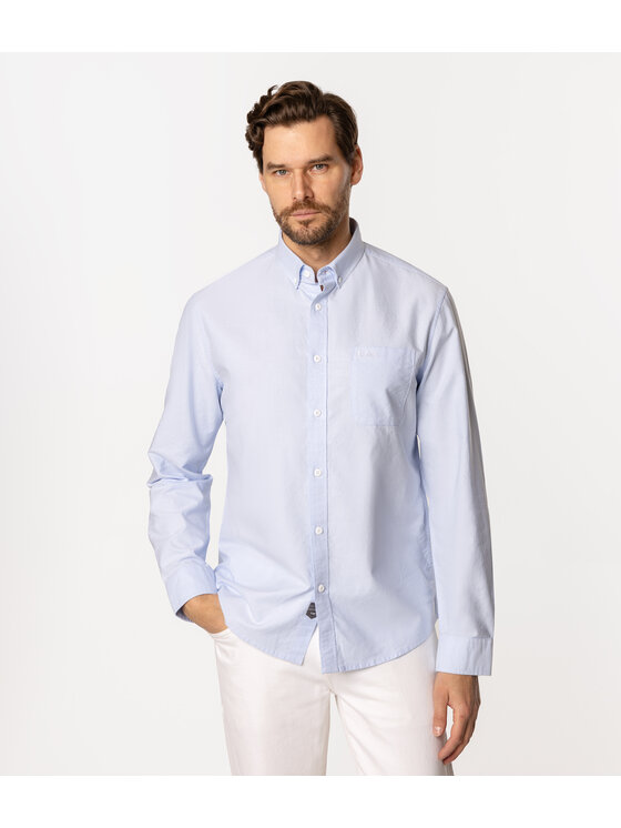 Lee Cooper Lee Cooper Koszula LARS OXFORD Niebieski Regular Fit
