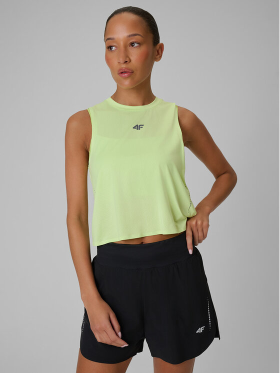 4F 4F Koszulka techniczna JOY MOTION Żółty jasny Loose Fit