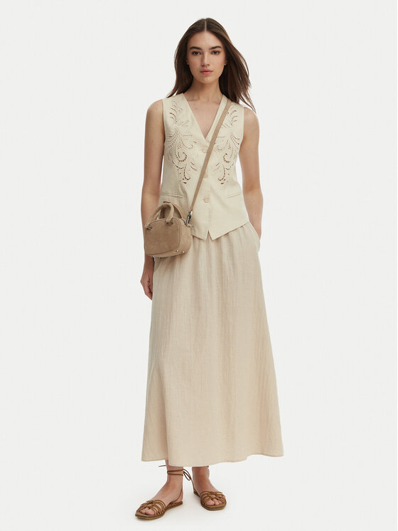 ONLY ONLY Spódnica maxi Tizana 15372613 Beżowy Regular Fit