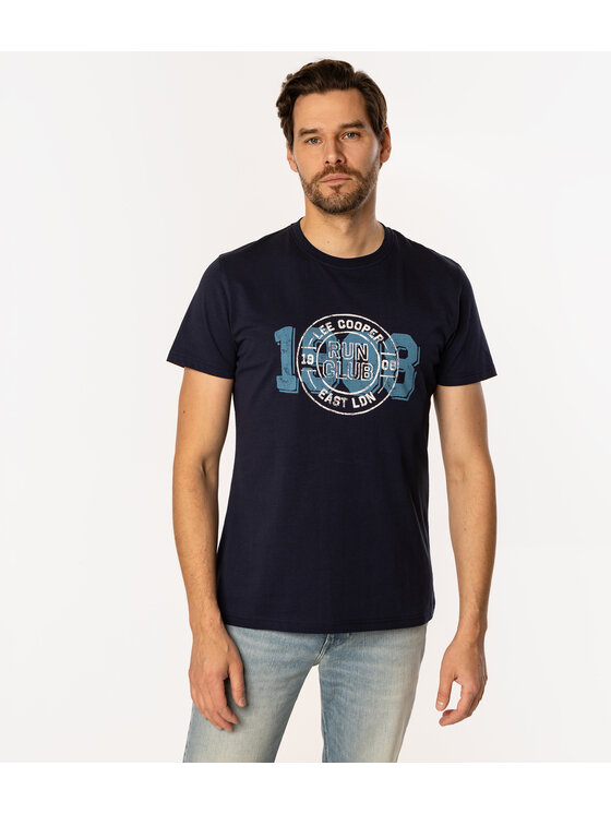 Lee Cooper Lee Cooper T-Shirt RUN CLUB 1160 Granatowy Regular Fit