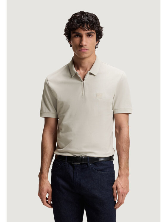 BOSS BOSS Polo Passerzip 10256683 Grigio Casual Fit