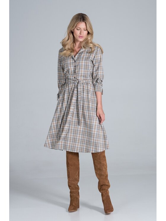 FIGL FIGL Sukienka M838 Szary Regular Fit