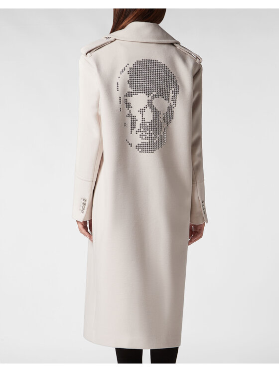 PHILIPP PLEIN PHILIPP PLEIN Kabát 6433 Biela Loose Fit