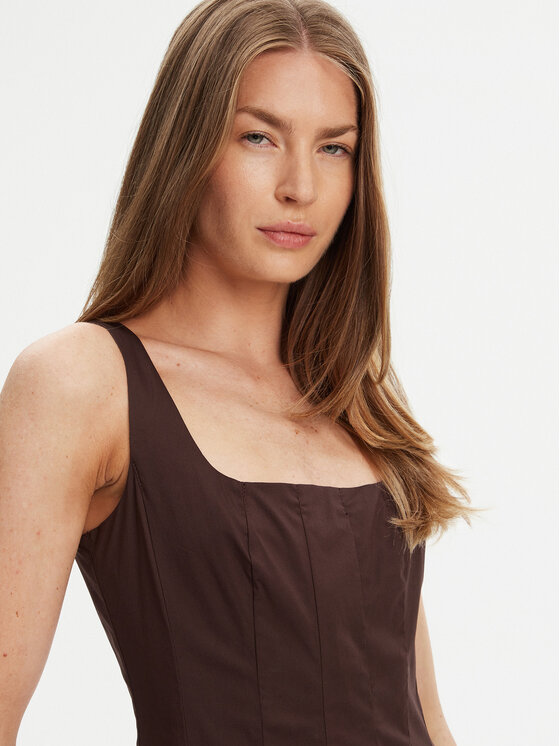 STAUD STAUD Vsakodnevna obleka Wells R24F2101PO Rjava Regular Fit