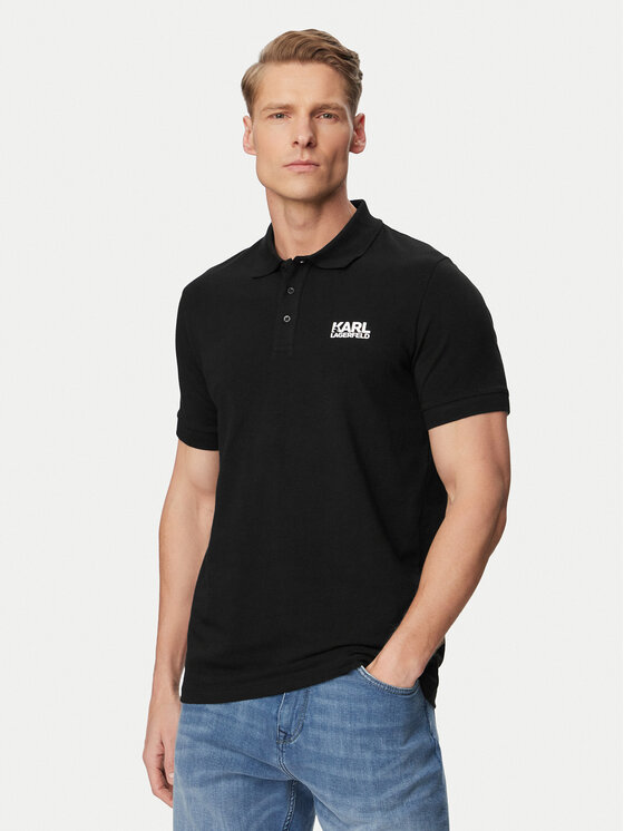 KARL LAGERFELD Tricou polo 745780 500235 Negru Regular Fit