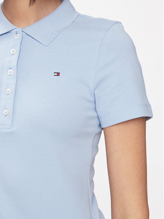 Tommy Hilfiger Tommy Hilfiger Haljina za svaki dan 1985 WW0WW37853 Svijetloplava Slim Fit
