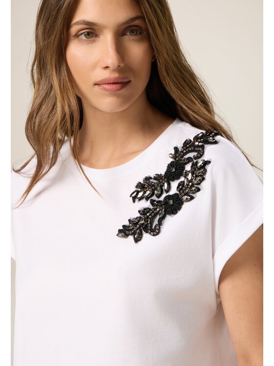 Oltre Oltre T-shirt G306J004038N011 Bianco Regular Fit
