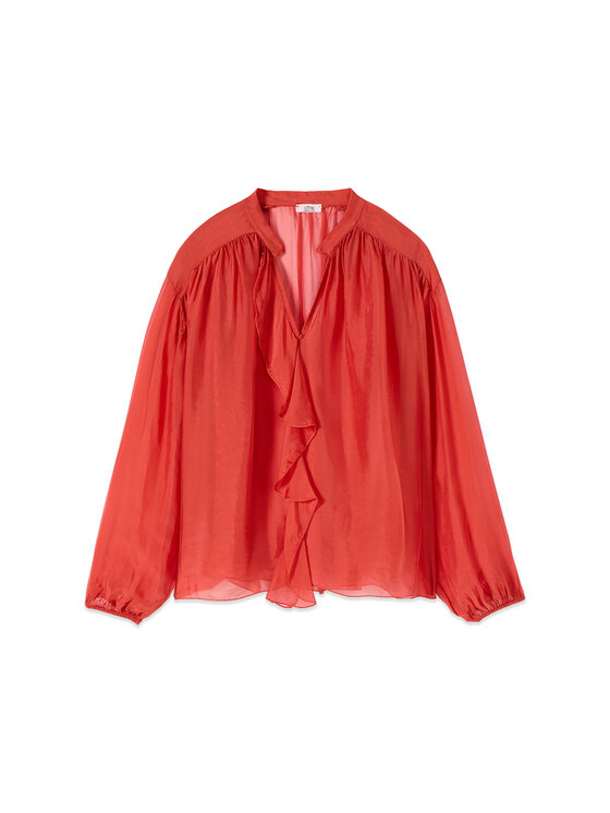 Oltre Oltre Bluzka 2007J000772N027 Pomarańczowy Regular Fit