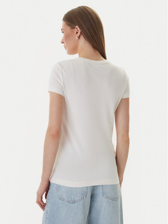 Guess Guess T-Shirt W5GI04 J1314 Biały Slim Fit