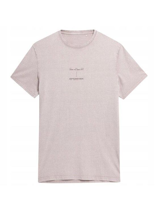 4F 4F T-Shirt 4FSS23TTSHM296 Beżowy Comfortable Fit