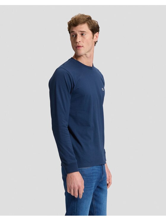 Lee Lee T-Shirt LS PATCH LOGO TEE Niebieski Regular Fit