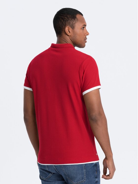 Ombre Ombre Polokošile OM-POSS-0113 Červená Fitting Fit