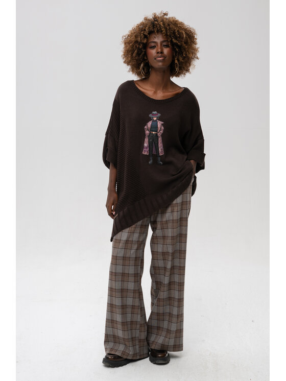blue shadow blue shadow Sweter Nell Brązowy Regular Fit