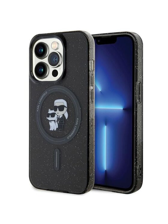 KARL LAGERFELD KARL LAGERFELD Etui na telefon Choupette Glitter MagSafe Czarny