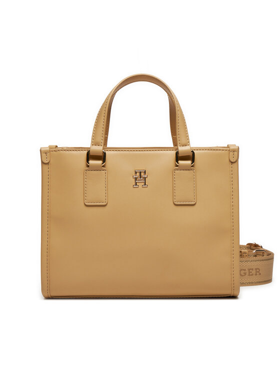 Geantă Tommy Hilfiger Th Monotype Mini Tote AW0AW15977 Bej